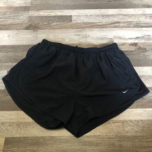 Nike all black running shorts.